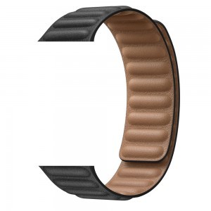 Apple Watch 3/4/5/6/7/8/SE 38/40/41mm fekete Loop Leather bőr óraszíj mágneses
