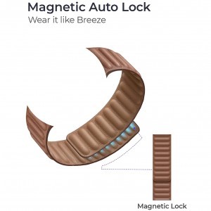 Apple Watch 3/4/5/6/7/8/SE 38/40/41mm fehér Loop Leather bőr óraszíj mágneses