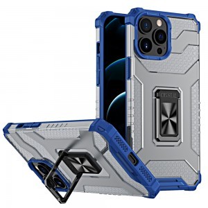 iPhone 13 Pro Max Crystal Ring Kickstand tok kék