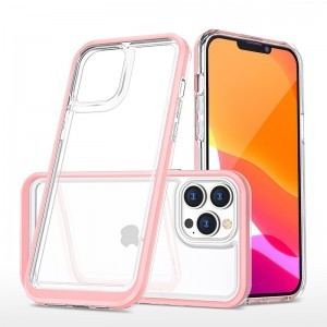 iPhone 13 Pro Acrylic hybrid tok pink / rózsaszín ütésálló anti-shock
