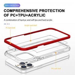 iPhone 13 Pro Acrylic hybrid tok piros anti-shock