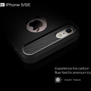 iPhone 5/ 5s Nexeri Carbon szénszál mintájú TPU tok fekete