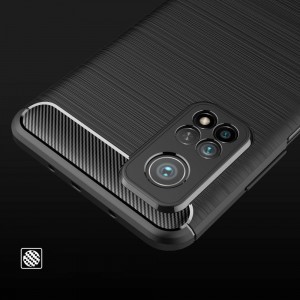Xiaomi Mi 10T / 10T Pro Nexeri Carbon szénszál mintájú TPU tok fekete