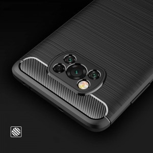 Xiaomi Poco X3 Nexeri Carbon szénszál mintájú TPU tok fekete
