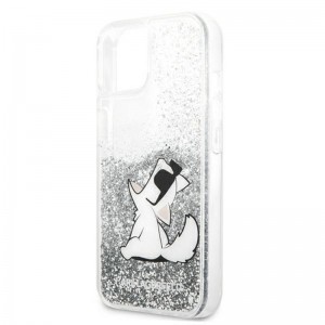 iPhone 13 Karl Lagerfeld KLHCP13MGCFS Liquid Glitter Choupette Fun tok ezüst
