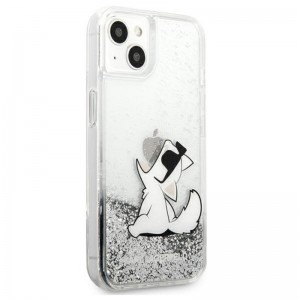 iPhone 13 Mini Karl Lagerfeld KLHCP13SGCFS Liquid Glitter Choupette Fun tok ezüst