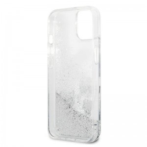 iPhone 13 Mini Karl Lagerfeld Liquid Glitter Karl Choupette tok ezüst (KLHCP13SGKCS)