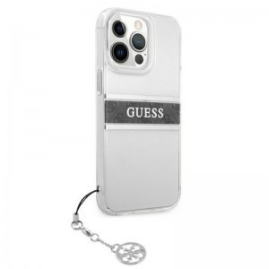 iPhone 13 Pro Guess 4G Stripe Grey Charm tok átlátszó (GUHCP13LKB4GGR)