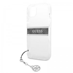 iPhone 13 Mini Guess 4G Stripe Grey Charm tok átlátszó (GUHCP13SKB4GGR)