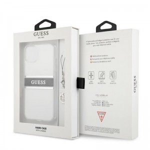 iPhone 13 Mini Guess 4G Stripe Grey Charm tok átlátszó (GUHCP13SKB4GGR)