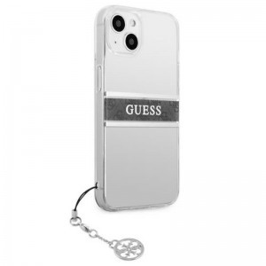 iPhone 13 Mini Guess 4G Stripe Grey Charm tok átlátszó (GUHCP13SKB4GGR)