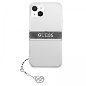 iPhone 13 Mini Guess 4G Stripe Grey Charm tok átlátszó (GUHCP13SKB4GGR)