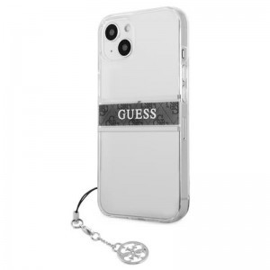 iPhone 13 Mini Guess 4G Stripe Grey Charm tok átlátszó (GUHCP13SKB4GGR)