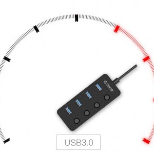 Orico USB 3.0 elosztó 4x HUB (fekete)