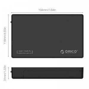 Orico külső ház, tok HDD 2.5 / 3.5'' USB-C
