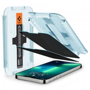 iPhone 13 / 13 Pro / 14 Spigen Glas.TR Slim EZ Fit 2 db kijelzővédő üvegfólia + felhelyezőkeret (AGL03388)