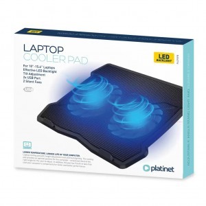 Platinet hűtőpad laptophoz 2 ventilátorral 15,6