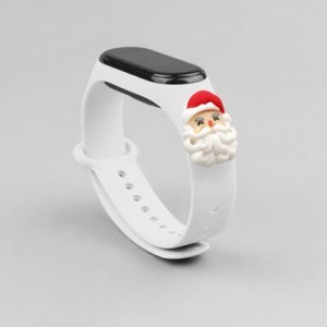 Strap Xmas karácsonyi óraszíj Xiaomi Mi Band 6 / Mi Band 5 fehér Mikulás