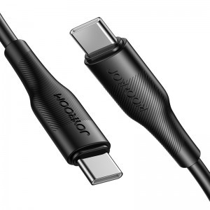 Joyroom USB Type C - USB Type C kábel PD 60W 3A 0.25m black (S-02530M3)