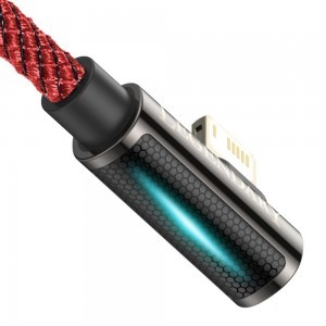 Baseus Legend 90 fokban döntött USB - Lightning kábel 2.4A 1m piros (CACS000109)