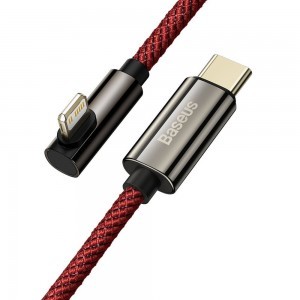 Baseus Legend 90 fokban döntött USB Type-C - Lightning kábel PD 20W 1m piros (CACS000209)