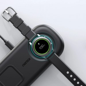 Choetech Qi 15W Vezeték nélküli töltő Telefon / fülhallgató vagy Samsung Galaxy Watch fekete (T570-S)