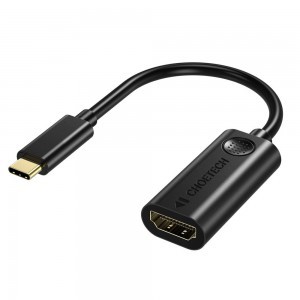 Choetech Egyirányú kábel adapter USB Type-C - Thunderbolt 3 (kimenet) - HDMI 2.0 4K@60Hz (aljzat) fekete (HUB-H04BK)