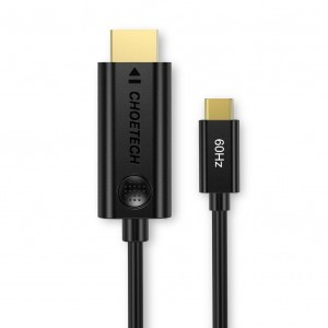 Choetech Egyirányú adapter kábel USB Type-C - HDMI 2.0 4K 60Hz 1.8m fekete (CH0019)