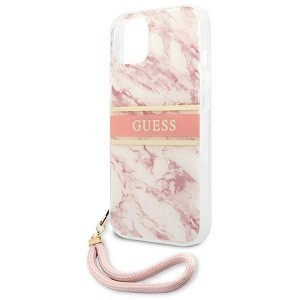 iPhone 13 Guess GUHCP13MKMABPI Marble tok pánttal pink