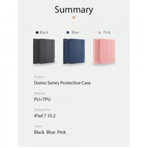 iPad 7 10.2'' 2019/2020/2021 Dux Ducis Domo tok fekete