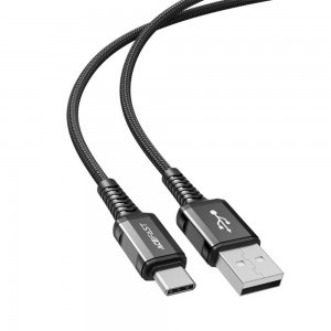 Acefast USB–USB-C adatkábel 3A 1,2 m alumíniumötvözet fekete