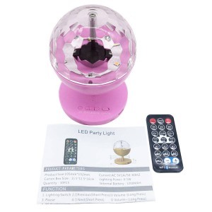 Bluetooth Disco gömb hangszóró + távirányító rózsaszín
