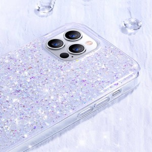iPhone 12 / 12 Pro Sulada Luminous Glitter tok lila
