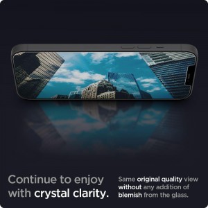 iPhone 13/ 13 Pro /14 Spigen Glas.TR Antiblue EZ Fit 2 db kijelzővédő üvegfólia + felhelyezőkeret (AGL03389)