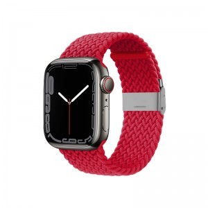 Apple Watch 42/44/45 mm Crong Wave Band Fonott szíj piros