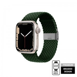 Apple Watch 38/40/41 mm Crong Wave Band Fonott szíj zöld