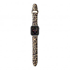 Apple Watch 42/44/45 mm nyomtatott szilikon szíj leopárd mintás