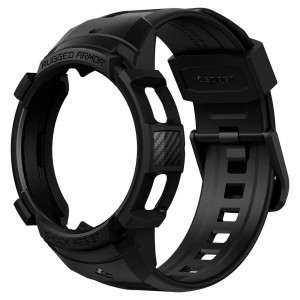 Samsung Galaxy Watch 4 Classic 46 mm Spigen Rugged Armor Pro szíj és tok matt fekete