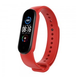 Xiaomi Mi Smart Band 5 / 6 Szilikon óraszíj piros