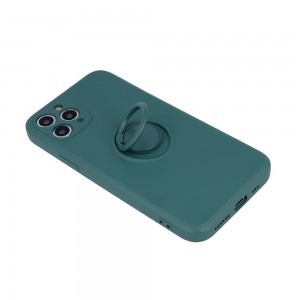 iPhone 13 Pro Max Szilikon tok hátlapi gyűrűvel forest green