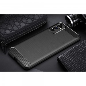 Samsung Galaxy M52 5G Tech-Protect carbon mintájú TPU tok fekete
