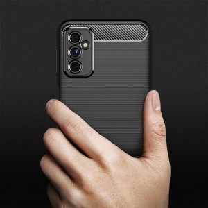 Samsung Galaxy M52 5G Tech-Protect carbon mintájú TPU tok fekete