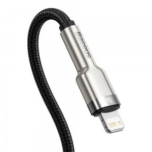 Baseus Cafule Series Metal USB Type-C - Lightning PD 20W kábel 25cm fekete (CATLJK-01)