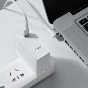 Baseus Zinc Magnetic USB Type-C - Apple Laptop L-alakú mágneses fej töltő kábel 60W 2m (CATXC-W02) fehér
