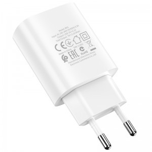 Borofone BN1 Hálózati töltő adapter USB 2.1A + USB Type-C kábel fehér