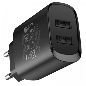 Borofone BN2 Hálózati töltő adapter 2xUSB 2.1A + Micro USB kábel fekete