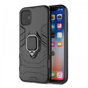 iPhone 12 / 12 Pro Ring Armor tok kihajtható támasszal fekete