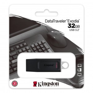 Kingston Datatraveler Exodia 32Gb, USB 3.2 Pendrive, Fekete - Fehér (DTX/32GB)