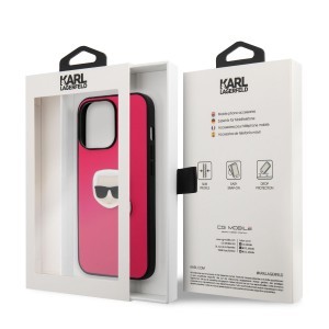 iPhone 13 Pro Max Karl Lagerfeld KLHCP13XPKMP Ikonik Karl Head PU tok pink