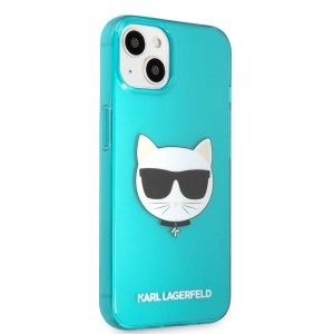 iPhone 13 mini Karl Lagerfeld KLHCP13SCHTRB TPU Choupette Head tok Fluo Blue